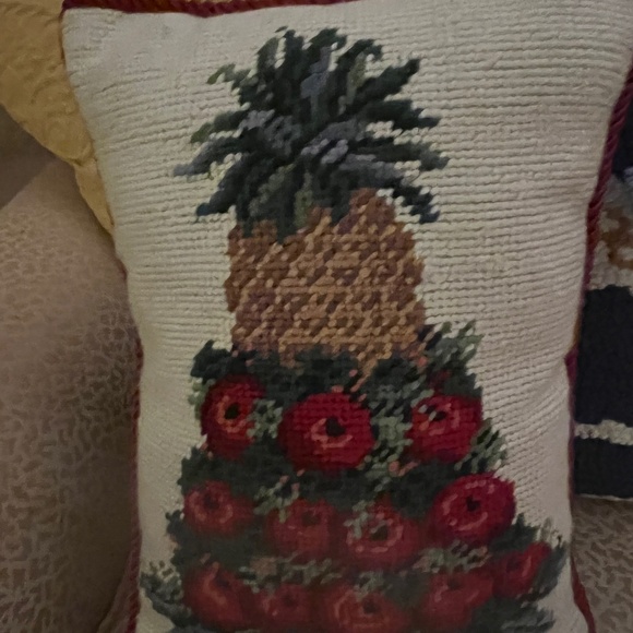 Handmade Holiday Handmade Needlepoint Williamsburg Applecone Pillow